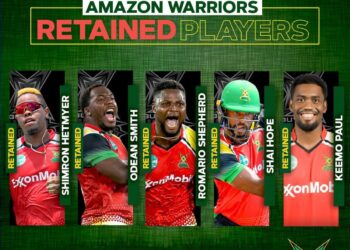 Guyana Amazon Warriors announced retainers ahead of CPL.