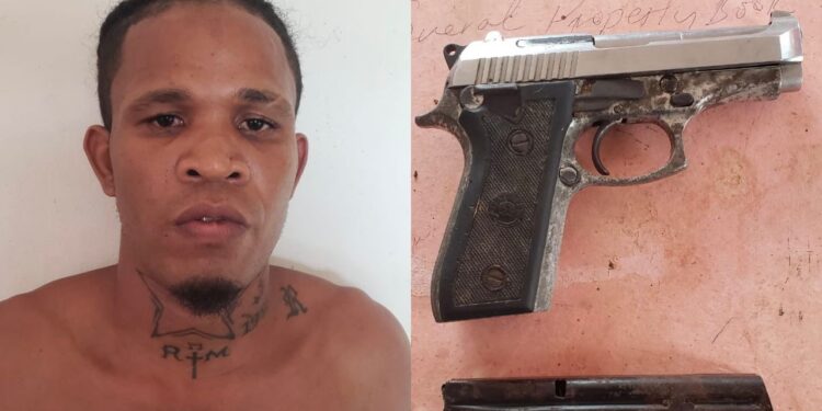 Man caught with unlicensed gun.
