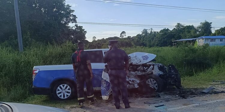 Police commander among two hospitalized following a serious accident.