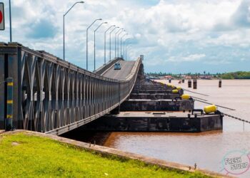 Barge Slammed into Berbice River Bridge