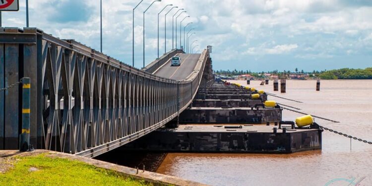 Barge Slammed into Berbice River Bridge