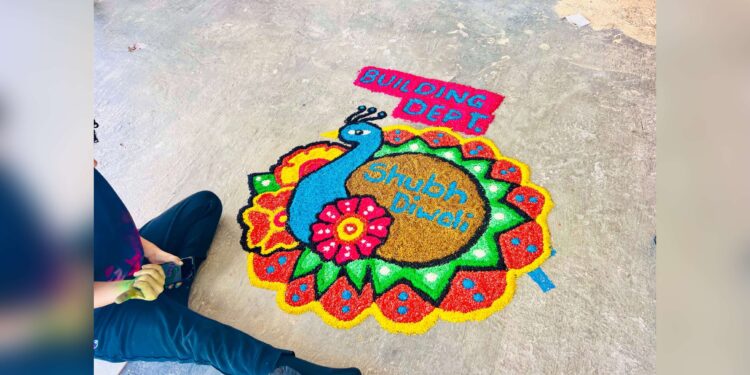 Scenes from NATI Rangoli Competition