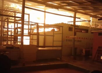 Several stalls destroyed as fire erupts at Skeldon Market