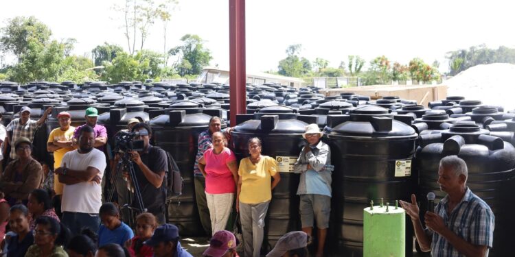 Mahaicony River residents receive water tanks to assist with access to potable water