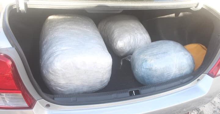 Driver fled scene leaving 22.235 KG of marijuana in car trunk