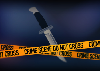 Two men stabbed about the body after attempting to save woman from abusive boyfriend. 