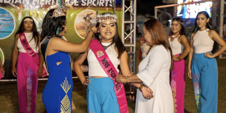 Region Six Amerindian Heritage Queen sashed for upcoming National Amerindian Heritage Pageant.